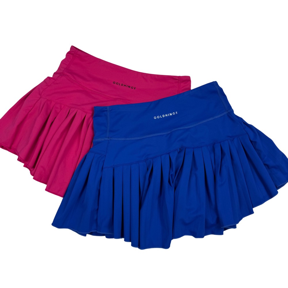 Goldhinge Pleated Tennis Skort Bundle Pink Blue Athletic Skirt Golf Pickleball S